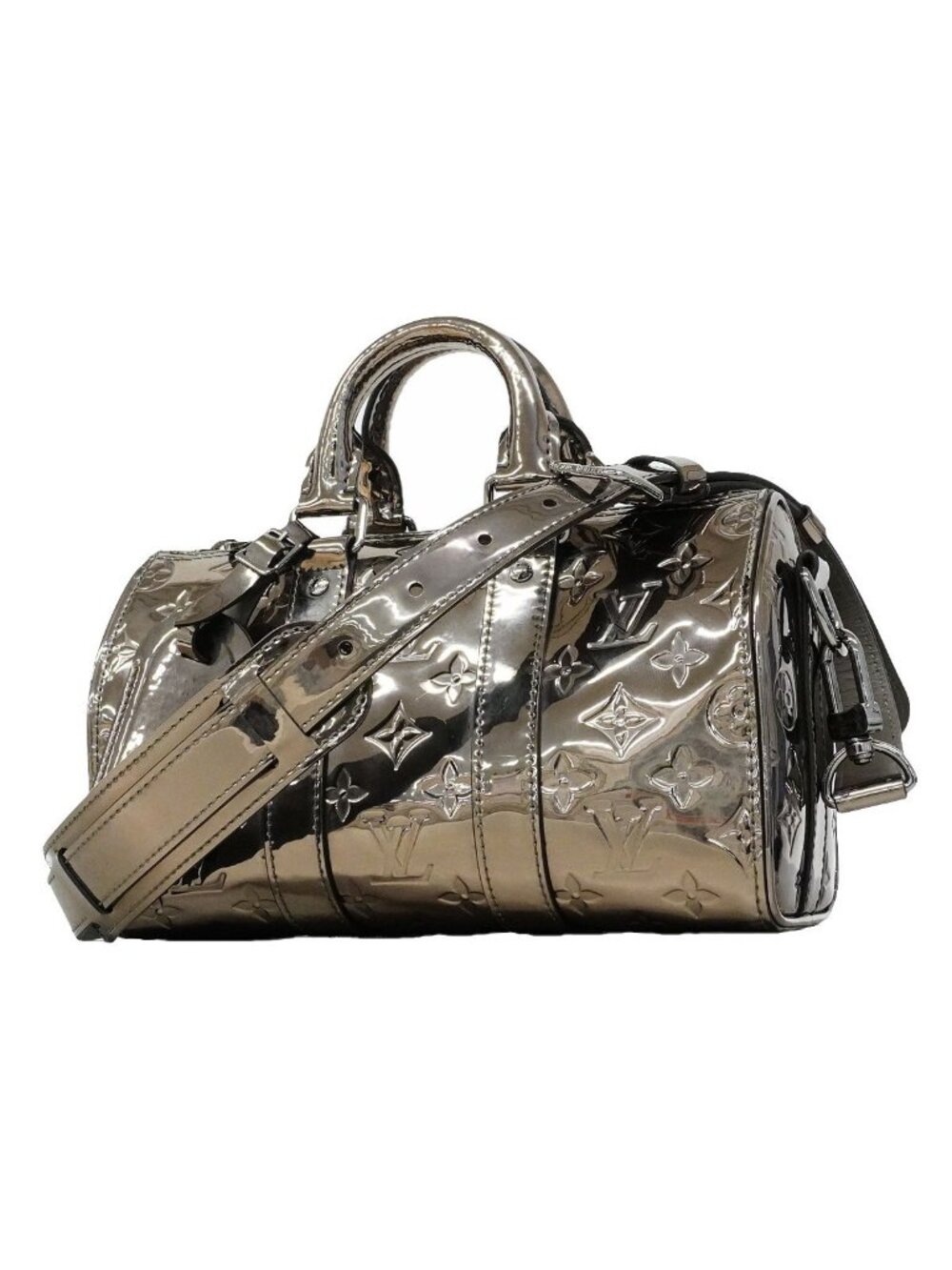 Louis Vuitton Handbag Monogram Mirror Keepall Bandouliere 25 Silver 2-Way Bag